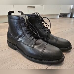 All Saints Black Leather Combat Boots (US 9 / EU 42)
